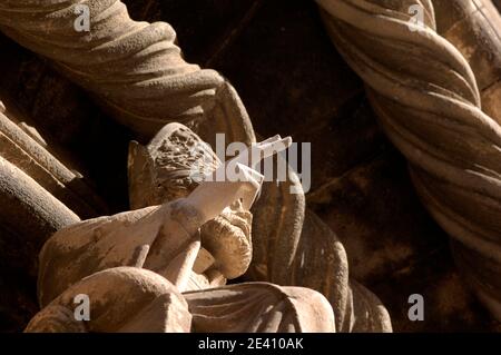 Ornamento in pietra, Cattedrale di San Marco, Korcula, Costa Dalmazia, Croazia Foto Stock