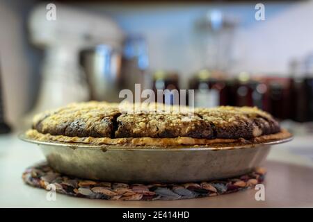 Primo piano di una torta di shootfly olandese della Pennsylvania Foto Stock