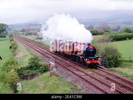 Principessa classe no 46203 Principessa Margaret Rose a Keld, Cumbria, stabilirsi a Carlisle Railway, Inghilterra Foto Stock