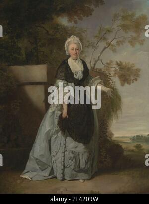 Francis Wheatley, 1747â–1801, British, Sig.ra Bentley, ca. 1775. Olio su tela. costume , gesto , paesaggio , ritratto , donna Foto Stock