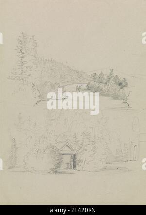 Artista sconosciuto, due schizzi su un foglio, tra il 1826 e il 1866. Foto Stock