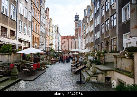 GDANSK, Polonia - 09 settembre 2017: strade nel centro storico di Danzica Foto Stock