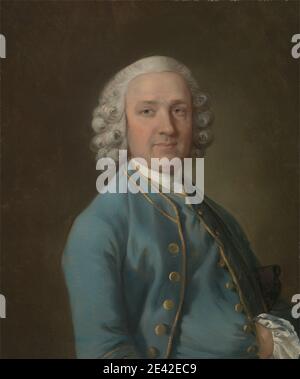 Thomas Gainsborough RA, 1727â–1788, inglese, un uomo chiamato MR. Wood, il Maestro di ballo, ca. 1757. Olio su tela. Blu , cappotto , ricci , danza , uomo , maestro , ritratto , gilet , parrucca Foto Stock