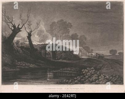 Stampa realizzata da Frederick Christian Lewis the Elder, 1779â–1856, British, Colebrook Dale, 1825. Mezzotinta. Foto Stock