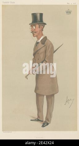 Carlo Pellegrini, 1839â–1889, Italiano, Vanity Fair: Newspapermen; 'Active', Lord Dunraven, 4 maggio 1878, 1878. Cromolitografia. Foto Stock