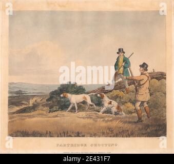 Thomas Sutherland, ca. 1785â-1838, inglese, set di quattro - 2. Partridge Shooting, 1817. Acquatinto, colorato a mano. Foto Stock