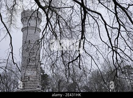 Wilder torre di 85 metri in memoria del col. John T. Wilder e dei suoi uomini, soprannominati la Brigata fulminea durante la battaglia di Chickamauga 1863 Foto Stock