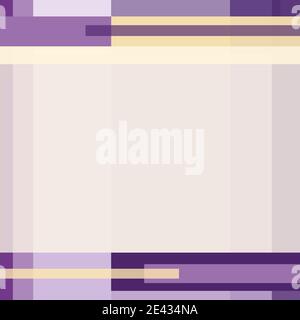 Pattern geometrico. Cornice con rettangoli e strisce. Sfondo moderno in viola, giallo. Design piatto con spazio di copia quadrato. Vettore EPS10 Illustrazione Vettoriale
