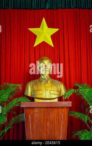 Busto di ho Chi Minh, Palazzo Reunifictaion, ho Chi Minh City (Saigon), Vietnam Foto Stock