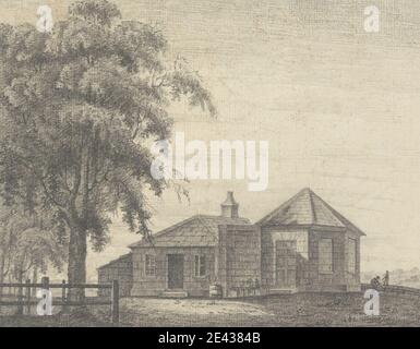 Artista sconosciuto, XVIII secolo, Tea Room a Wentworth Woodhouse, Yorkshire, senza nome. Gesso nero su carta bianca, leggermente testurizzata, soggetto architettonico, vista esterna, casa. Inghilterra , Europa , Regno Unito , Yorkshire Foto Stock