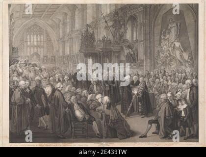 Benjamin Smith, 1775â–1833, British, cerimonia annuale di adminishing the Oaths of Allegiance and Church l'8 novembre, il giorno che procede Lord Mayors Day, 1801. Acquatint. Foto Stock