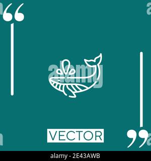 Icona vettore balena icona lineare. Linea tratto modificabile Illustrazione Vettoriale