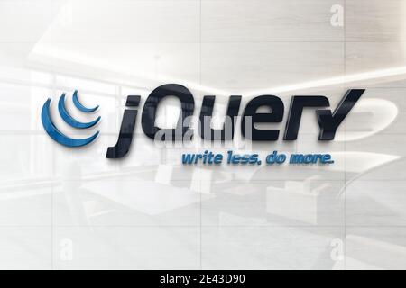 illustrazione a parete del logo jquery Foto Stock