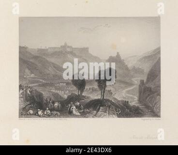 Edward Francis finden, 1791â–1857, British, Mount Moriah, 1836. Incisione di linea, primo stato. Foto Stock