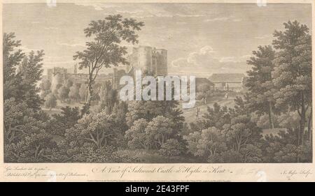 James Mason, 1710â–1783, British, una vista del castello di Saltwood a Hythe Kent. Incisione. Foto Stock