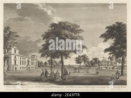 Luke Sullivan, 1705â–1771, British, A View of Wilton in Wiltshire The Seta of the Rt. On. Earl of Pembroke, 1759. Incisione. Foto Stock