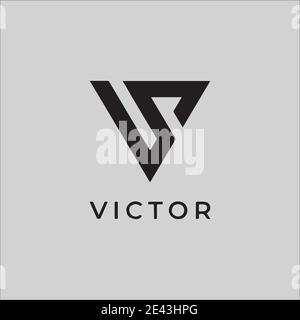 Disegno del monogramma e del vettore del logo VS della lettera iniziale Illustrazione Vettoriale