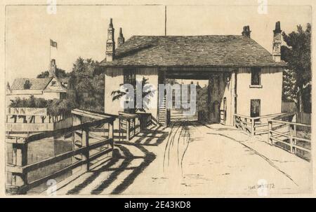 Edwin Edwards, 1823â–1879, British, Fulham Bridge Tavern, 1872. Incisione. Foto Stock