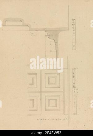 Sir Robert Smirke il giovane, 1781â–1867, britannico, disegno architettonico dei portici di un tempio, 1802-1804. Inchiostro grigio, grafite, penna e nero su carta wove di spessore moderato, leggermente testurizzata, beige. Foto Stock