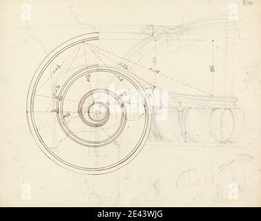 Sir Robert Smirke il giovane, 1781â–1867, British, Architectural Drawing, 1802-1804. Inchiostro di penna e marrone, e grafite su carta di wove moderatamente spessa, moderatamente testurizzata, beige. Foto Stock