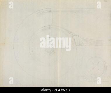 Sir Robert Smirke il giovane, 1781â–1867, British, Architectural Drawing, 1802-1804. Grafite su carta sottile, leggermente testurizzata, beige, wove. Foto Stock