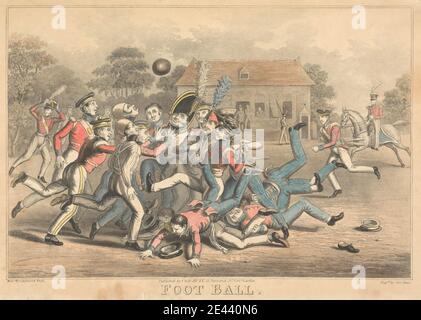 George Hunt, attivo 1820â–1840, inglese, Foot Ball, c.. 1825. Acquatinto, colorato a mano. Foto Stock