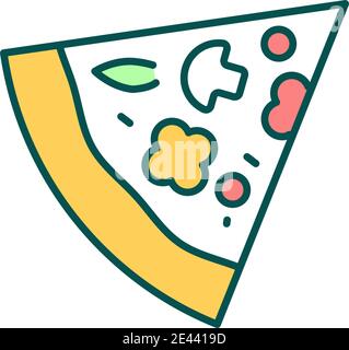 Icona colore RGB per pizze Illustrazione Vettoriale