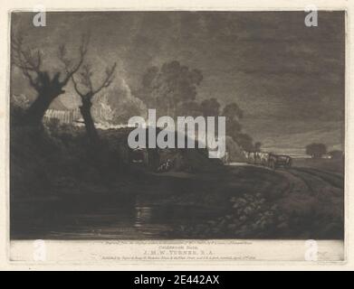 Stampa realizzata da Frederick Christian Lewis the Elder, 1779â–1856, British, Colebrook Dale, 1825. Mezzotint; prova dell'incisore. Foto Stock