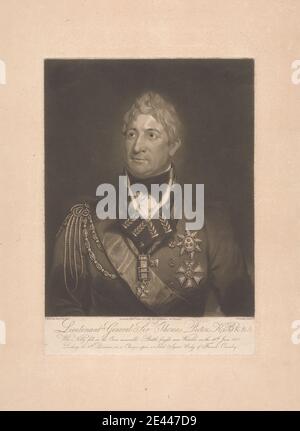 J. C. Easling, fl.1788â–1815, Tenente generale Sir Thomas Picton, 1815. Mezzotinta su carta depilata di spessore moderato, leggermente ruvida, beige. Foto Stock