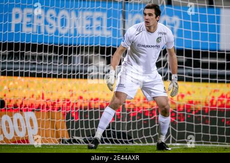 NIJMEGEN, PAESI BASSI - GENNAIO 21: (L-R): Portiere Alexei Koselev di Fortuna Sittard durante la partita olandese della KNVB Cup tra NEC e Fortuna Sittar Foto Stock