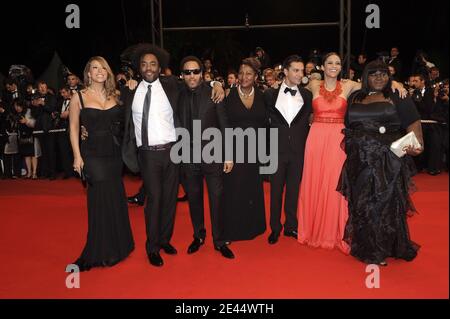 L'attrice Mariah Carey, il regista Lee Daniels, le attrici Gabourey Sidibe e Paula Patton e il musicista Lenny Kravitz arrivano alla proiezione di "Precious" durante il 62° Festival del Cinema di Cannes al Palais des Festivals di Cannes, in Francia, il 15 maggio 2009. Foto di Nebinger-Orban/ABACAPRESS.COM Foto Stock