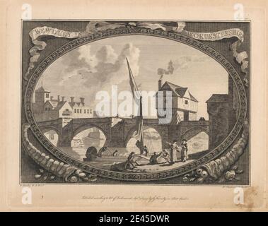Stampa di Francis Chesham, 1749â–1806, British, Bewdley in Worcestershire, 1779. Incisione e incisione di linee su carta media, leggermente testurizzata, a crema. Foto Stock