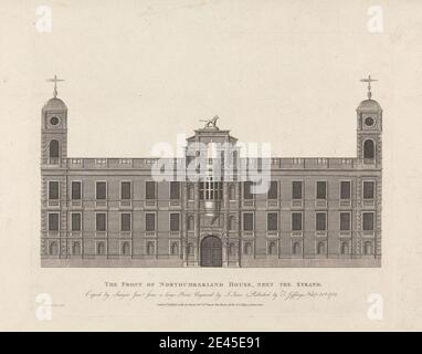 Richard Sawyer, attivo 1820â–1830, The Front of Northumberland House, next the Strand, 1809. Incisione. Foto Stock