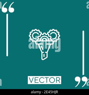 Icona vettore imbuto icona lineare. Linea tratto modificabile Illustrazione Vettoriale