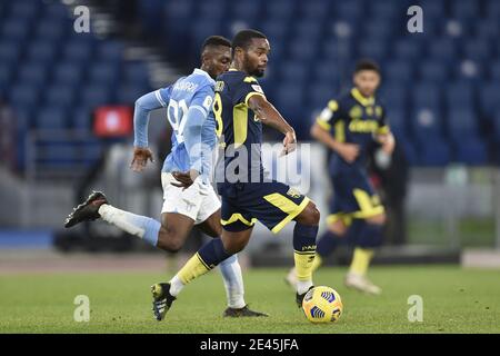 Roma, Italia. 21 Gennaio 2021. ROMA, ITALIA - Gennaio 21 : Wylan Cyprien di Parma in azione durante la partita di calcio ottanta TIM Cup tra SS Lazio e Parma allo Stadio Olimpico il 21 gennaio 2021 a Roma, Italia/LiveMedia Credit: Claudio Pasquazi/LPS/ZUMA Wire/Alamy Live News Foto Stock