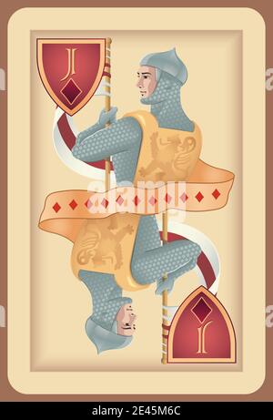 I diamanti classici del jack della carta da gioco. Illustrazione Vettoriale
