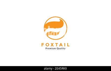 Lettera F cerchio per icona logo volpe simbolo grafico vettoriale design Illustrazione Vettoriale