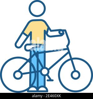 Icona colore RGB per bicicletta Illustrazione Vettoriale