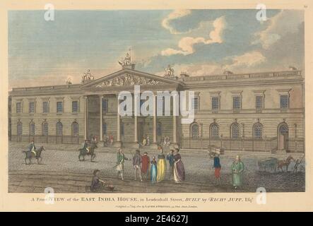 Artista sconosciuto, UNA vista frontale della East India House in Leadenhall Street, 1800. Acquatinto, colorato a mano. Foto Stock