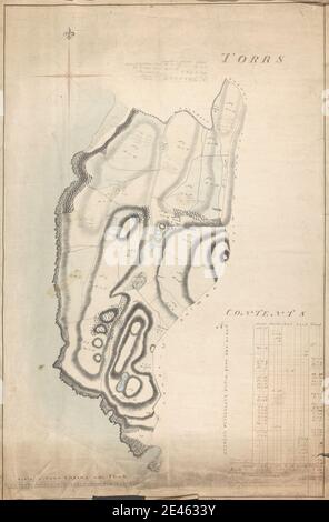 Unknown artist, una raccolta di sondaggi delle Estates scozzesi del conte di Selkirk: Torrs, 1808. Grafite, acquerello, penna e inchiostro marrone e nero su carta di wove leggermente testurizzata, di spessore moderato. Soggetto architettonico Foto Stock