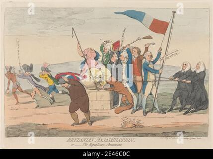 James Gillray, 1757â–1815, British, l'assassinio della Britannia o il Repubblican's Amusement, 1782. Incisione. Foto Stock