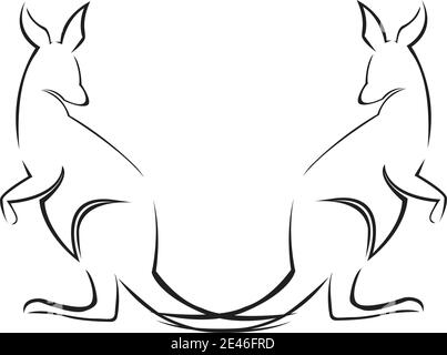 Modello del logo di kangaroo disegno vettoriale di illustrazione Illustrazione Vettoriale