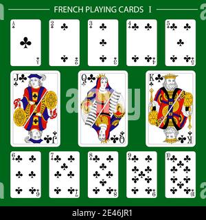 Le carte da gioco francesi si adattano ai club Illustrazione Vettoriale