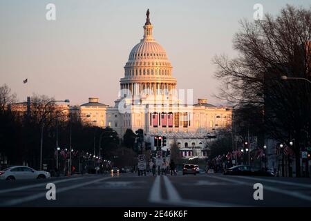 Washington, DC, Stati Uniti. 21 Gennaio 2021. Il Campidoglio degli Stati Uniti il 21 gennaio 2021. Credit: Dominick Sokotoff/ZUMA Wire/Alamy Live News Foto Stock