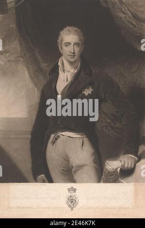 Charles Turner, 1774â–1857, British, Lord Visconte Castlereagh, 1814. Mezzotinta su carta depilata di spessore moderato, leggermente ruvida, beige. Foto Stock