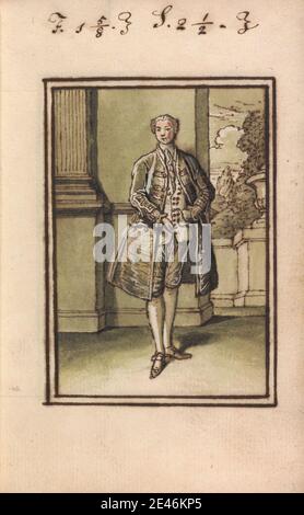 Thomas Bardwell, 1704â–1767, British, Album Drawing, ca. 1730. Acquerello con gouache con penna e inchiostro marrone su grafite su carta bianca. Foto Stock