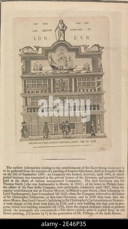 Artista sconosciuto, The Old East India House in Leadenhall Street 1648 a 1726; pagina 99 (Volume 0ne). Dominio pubblico Foto Stock