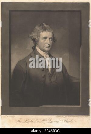 John Jones, ca. 1745–1797, British, The Right Hon. Edmund Burke, 1790. Cappotto mezzotint. , politico , ritratto. Burke, Edmund (1729/30–1797), politico e autore Foto Stock