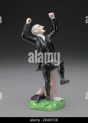 Derby porcellana fabbrica, fondata nel 1756, inglese, Dr. Syntax: Perdere il suo Temper, ca. 1810. Figura Derby. Caricatura , studio di figura , tema letterario , uomo Foto Stock