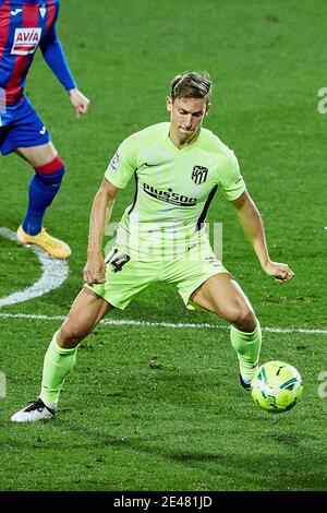 Marcos Llorente dell'Atletico de Madrid durante la partita di calcio del campionato spagnolo la Liga tra SD Eibar e Atletico de Madrid il 21 gennaio 2021 allo stadio Municipale Ipurua di Eibar, Spagna - Foto Ricardo Larreina / Spagna DPPI / DPPI / LiveMedia Foto Stock